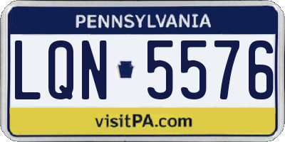 PA license plate LQN5576