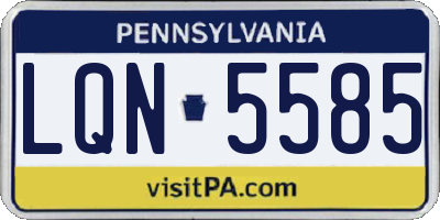 PA license plate LQN5585