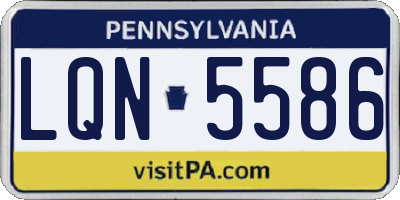 PA license plate LQN5586