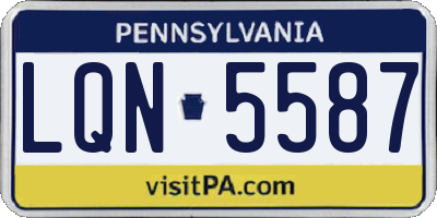 PA license plate LQN5587