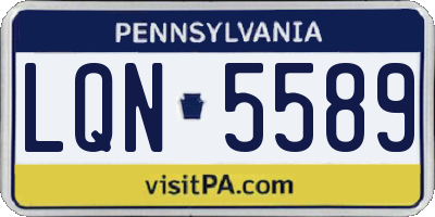 PA license plate LQN5589