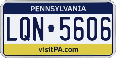 PA license plate LQN5606