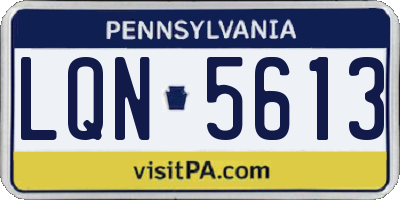 PA license plate LQN5613