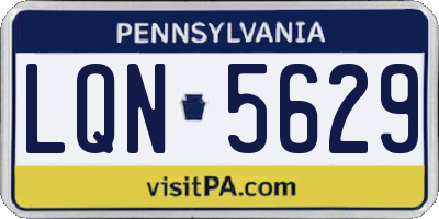 PA license plate LQN5629