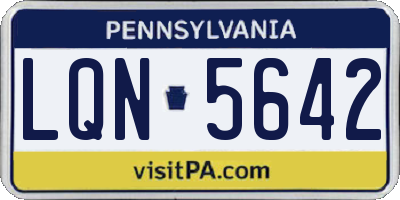 PA license plate LQN5642