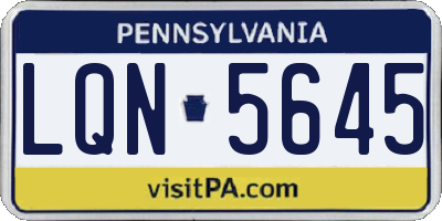 PA license plate LQN5645