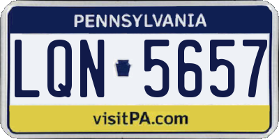 PA license plate LQN5657