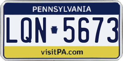 PA license plate LQN5673