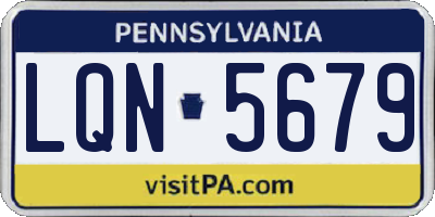 PA license plate LQN5679