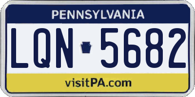 PA license plate LQN5682