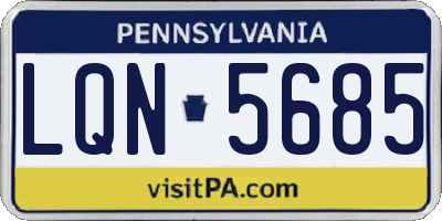 PA license plate LQN5685
