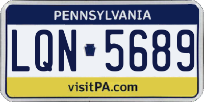 PA license plate LQN5689