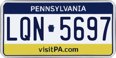 PA license plate LQN5697