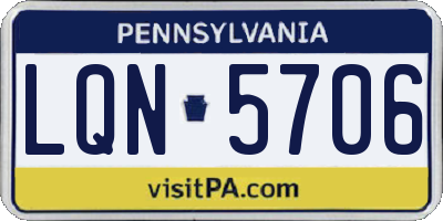 PA license plate LQN5706