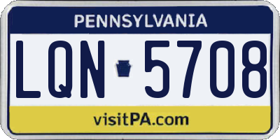 PA license plate LQN5708