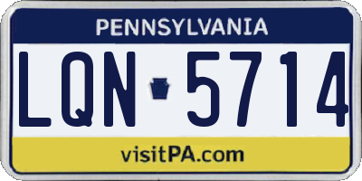 PA license plate LQN5714