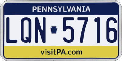 PA license plate LQN5716