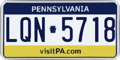 PA license plate LQN5718