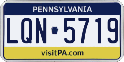 PA license plate LQN5719