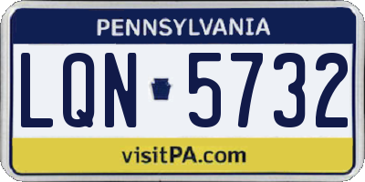 PA license plate LQN5732