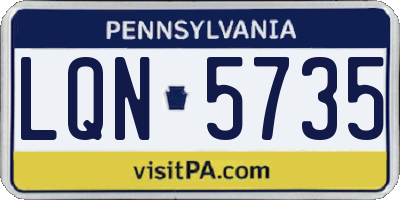 PA license plate LQN5735