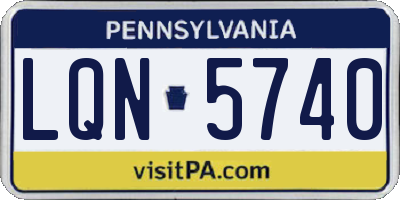 PA license plate LQN5740