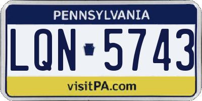 PA license plate LQN5743