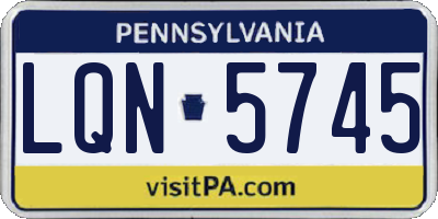 PA license plate LQN5745