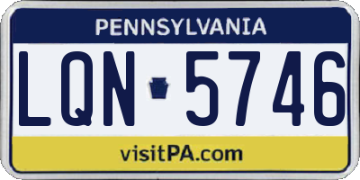PA license plate LQN5746