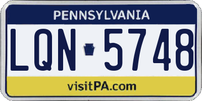 PA license plate LQN5748