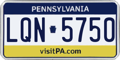 PA license plate LQN5750