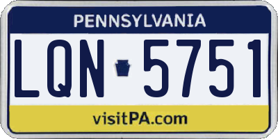 PA license plate LQN5751