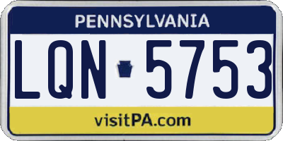 PA license plate LQN5753