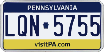 PA license plate LQN5755