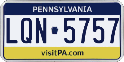 PA license plate LQN5757