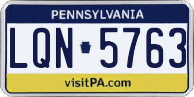 PA license plate LQN5763