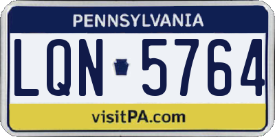 PA license plate LQN5764