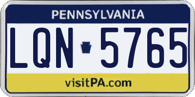 PA license plate LQN5765