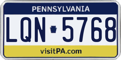 PA license plate LQN5768
