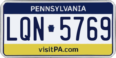 PA license plate LQN5769