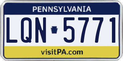 PA license plate LQN5771