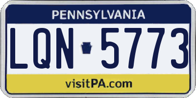 PA license plate LQN5773