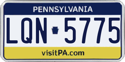 PA license plate LQN5775