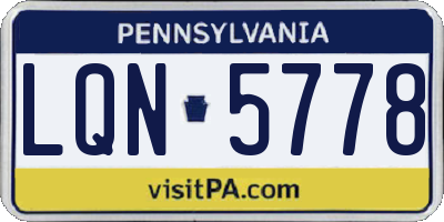PA license plate LQN5778