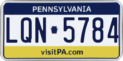 PA license plate LQN5784