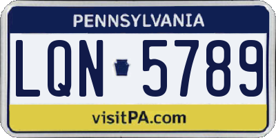 PA license plate LQN5789