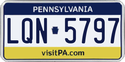 PA license plate LQN5797