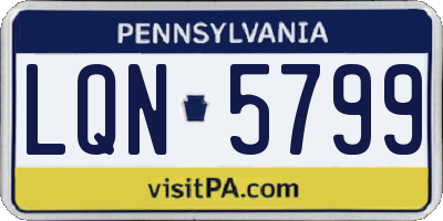 PA license plate LQN5799