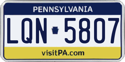 PA license plate LQN5807