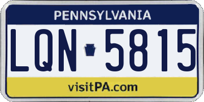 PA license plate LQN5815